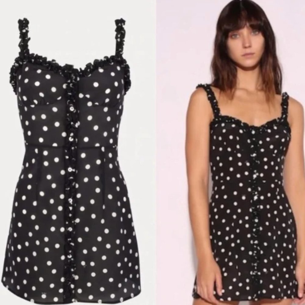 Realisation Par Black and White Polka Dot Dress